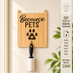 Pet Hair Roller Holder Digital File, Dog Cat Lint Roller Stand SVG, Pet Grooming Organizer Laser Cut DXF PDF EPS PNG - Image 4