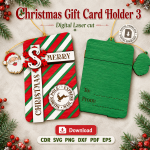 Christmas Money Holder SVG | Laser Cut Gift Card Holder | Digital Download - Image 5