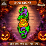 Halloween Ghost Door Signs SVG | Spooky Boo Porch Decor Laser Cut File | Haunted Welcome Sign DXF CNC Digital Download - Image 4