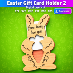 Easter Bunny Gift Card Holder SVG | Laser Cut Easter Gift File | Digital Download - Image 5