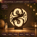 Starry Moon Night Light Laser Cut Files | Wooden Lantern SVG DXF Bundle | DIY Celestial Lamp CNC Glowforge Template - Image 4