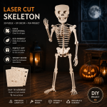 Laser Cut Skeleton Puzzle SVG, Halloween Decor SVG, Glowforge Files, CNC Wood Skeleton, Cricut SVG, DXF, Instant Digital Download