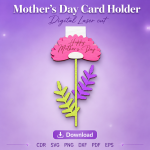 Mother's Day Gift Card Holder SVG | Laser Cut Mom Gift File | Digital Download - Image 5