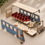 Wooden Bus Model Laser Cut Files | DIY 3D Bus Puzzle SVG | Glowforge xTool CNC | Plywood Craft Template | Instant Digital Download - Image 3