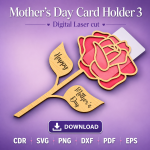 Mother's Day Gift Card Holder SVG | Mom Gift Laser Cut File | Digital Download - Image 5
