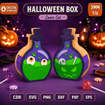 Halloween Candy Box Laser Cut Files | Spooky Party Favor Box SVG DXF EPS PDF | Pumpkin Ghost Bat Treat Box Template | Digital Download - Image 4