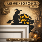 Halloween Door Corners Laser Cut Files | Spooky Door Frame Decor SVG DXF PDF | Haunted House Halloween CNC Template - Image 4