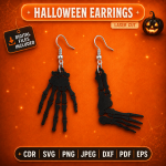Halloween Earrings SVG | Spooky Laser Cut Earring Files | Digital Download - Image 4