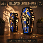 Halloween Lantern Coffin CNC Laser Cut Template - Image 4