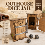Dice Jail SVG Laser Cut, DnD Dice Prison File, Funny Dice Holder, Board Game Dice Storage, CNC Digital File, RPG Gamer Gift - Image 4