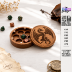 Dice Holder Laser Cut SVG, Dice Tray Template, DnD Dice Storage Box, Tabletop Game Accessory, CNC Glowforge Digital Files - Image 4