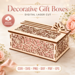 Decorative Gift Box SVG Bundle, Laser Cut Keepsake Box Files, DIY Gift Presentation Template - Image 4