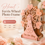 Ferris Wheel Picture Frame SVG Bundle, Laser Cut Photo Holder Template, DIY Family Keepsake - Image 4