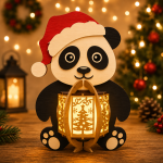 Christmas Animal Lantern Bundle SVG, 6 Cute Animal Lantern Laser Cut Files, Owl Panda Lion Fox Giraffe Buffalo, Glowforge LightBurn DXF EPS AI PNG - Image 5