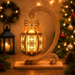 Xmas Lantern Bundle SVG, 5 Wooden Lantern Designs with Stand, Christmas Laser Cut Files, Glowforge LightBurn CNC DXF EPS AI PNG - Image 5