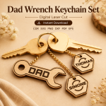 Mom and Dad Keychain SVG Bundle, Personalized Family Keychain Template, DIY Gift Download - Image 5