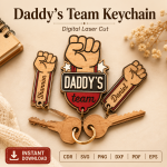 Laser Cut Mom Dad Keychains SVG, Family Keychain Bundle, Glowforge Cricut Instant Download - Image 5