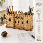 Dragon Desk Organizer Laser Cut File, Fantasy Desk Storage SVG, Wooden Pencil Holder DXF PDF EPS PNG, Digital Download - Image 14