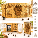 Game Master Screen Laser Cut SVG, DM Screen Digital File, DnD Dungeon Master Panel, Tabletop RPG Accessory, CNC DXF PDF - Image 4