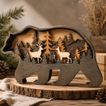 Wild Animals Bundle SVG Files | 3D Layered Wood Art | Laser Cut Animal Scenes | Glowforge xTool LightBurn Digital Download - Image 6