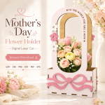 Flower Holder Laser Cut Files, SVG DXF PDF Bundle, Mother's Day Gift Box Download - Image 5