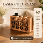 Remote Control Holders Bundle Laser Cut Files, Wooden Remote Caddy SVG DXF, TV Organizer Box, Living Room Storage Digital Download - Image 4
