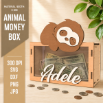 Animal Money Box Laser Cut Bundle SVG | Kids Coin Bank Template DXF | Wooden Piggy Bank CNC Files PDF EPS PNG - Image 4