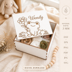 Kids Memory Boxes Bundle Laser Cut Files, Baby Keepsake Box SVG, Children Storage Box DXF, Personalized Wooden Memory Box, CDR PNG PDF EPS - Image 4