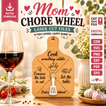Mom Chore Wheel Laser Cut SVG, Family Chore Chart Files, Glowforge Cricut Template, Kids Routine Planner - Image 9