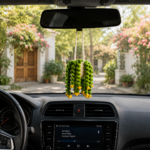 Car Hanging Plant Crochet Pattern PDF, Drooping Flower Basket Amigurumi, Rear View Mirror Decor Charm - Image 6