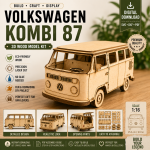 Volkswagen Kombi 87 Laser Cut Files | 3D Wooden VW Bus Model | SVG DXF PDF AI Digital Download VW Kombi 87 - Image 2