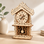 Wooden Pendulum Clock SVG | Laser Cut Clock File | DIY 3D Clock Template | CNC DXF EPS AI | Glowforge Digital Download - Image 2