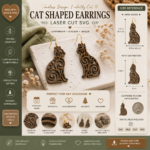 Cat Shaped Earrings Laser Cut SVG