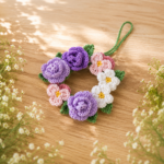Flower Wreath Crochet Pattern PDF, Purple Floral Wreath Tutorial, Spring Home Decor, Wall Hanging Decor Pattern - Image 7