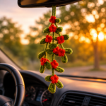Christmas Holly Crochet Pattern PDF, Car Hanging Crochet Pattern, Rear View Mirror Charm, Holiday Car Decor Ornament - Image 7