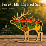 Deer SVG, 3D Layered Mandala, Woodland Animal, Glowforge Laser Art
