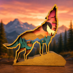 Wolf SVG, 3D Layered Mandala, Woodland Animal, Glowforge Laser Cut Multilayer Plywood Forest Mountain - Image 2