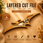 8x Dinosaur Bundle Multilayer 3D Wooden Engraved Laser Cut File, Decoration Ornament Glowforge Make, Svg Dxf Ai Pdf Instant Download File - Image 4