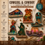 6x Pack Cowboy Multi Layered 3D Wooden Laser Cut Bundle File