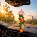 Cosmos Flower Jellyfish Crochet Pattern PDF, Floral Amigurumi Tutorial, Car Hanging Crochet Pattern, Rear View Mirror Decor - Image 6