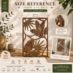 Botanical Panel SVG | Tropical Leaves Laser Cut File | Wooden Wall Decor | Glowforge SVG | LightBurn DXF | Digital Download - Image 2