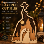 14x HUGE Bundle Princess Fairy Multilayer 3D Wooden Engraved Laser Cut File, Decoration Ornament Glowforge Make, Svg Dxf Pdf Ai Lbrn Files - Image 11