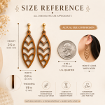 Wood Leaf Earrings, Laser Cut Wooden Earrings, Lightweight Dangle Earrings, Boho Jewelry, Nature Inspired Gift for Women, Handmade Earrings - Image 2