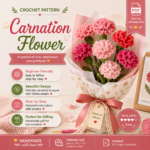 Carnation Crochet Pattern PDF, Flower Bouquet Crochet Pattern, Crochet Flower Pattern, Digital Download