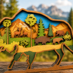 Bison SVG, 3D Layered Mandala, Buffalo Cut File, Glowforge Laser Cut 7 Layer - Image 4