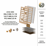 3D Calendar Laser Cut Bundle, Wooden Perpetual Calendar SVG, Desk Calendar CNC Template, DXF PDF EPS Files - Image 5