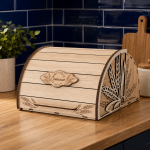 Wooden Bread Box SVG Laser Cut File, Roll Top Kitchen Bread Bin, Pantry Storage CNC Template, DXF PDF - Image 4