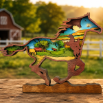 Horse SVG, Running Mustang, 3D Layered Mandala, Glowforge Laser Art - Image 2