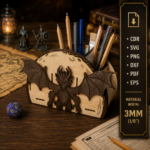 Dragon Desk Organizer SVG Bundle, Fantasy Desk Storage Laser Cut Files, Instant Download - Image 5