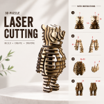 Funny Cartoon Animal 3D Puzzle SVG | Laser Cut Wood Design | CNC Router File | DIY Wooden Toy | Glowforge Ready Digital Download - Image 5
